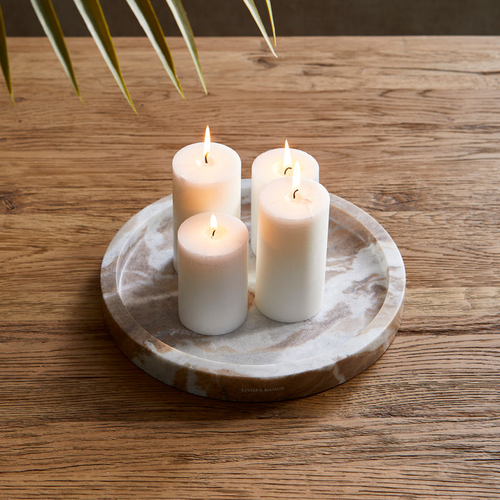 Riviera Maison kaarsenplateau Zand - Ferrara Marble - Marmer