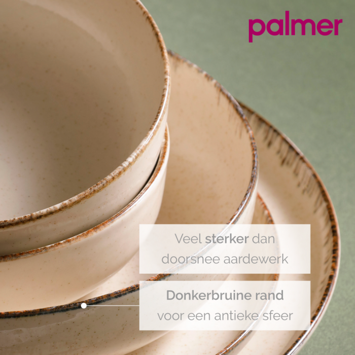 Palmer Bord Antigo 19 cm Crème Porselein 2 stuks