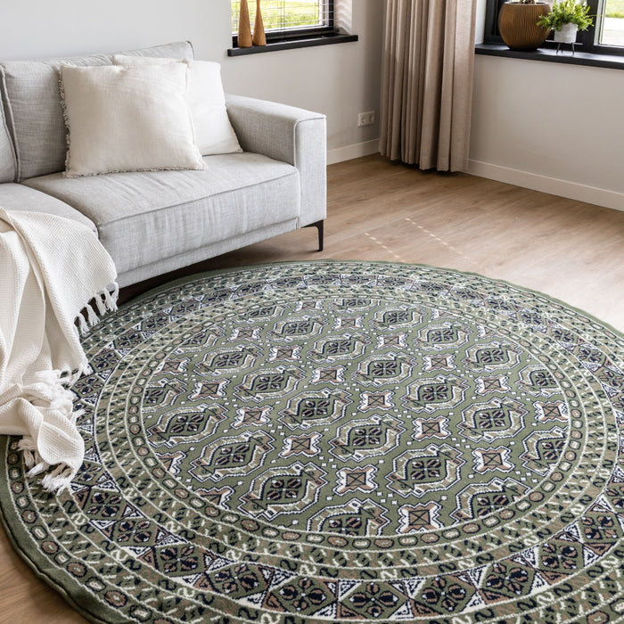 Interieur05 Vintage Vloerkleed Groen Rond Marad 235cm
