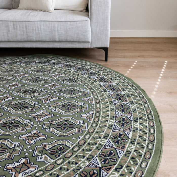 Interieur05 Vintage Vloerkleed Groen Rond Marad 235cm