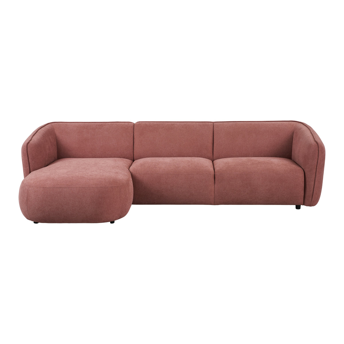 by fonQ Soft Hoekbank met Chaise Longue Links - Micro Chenille - Oud Roze