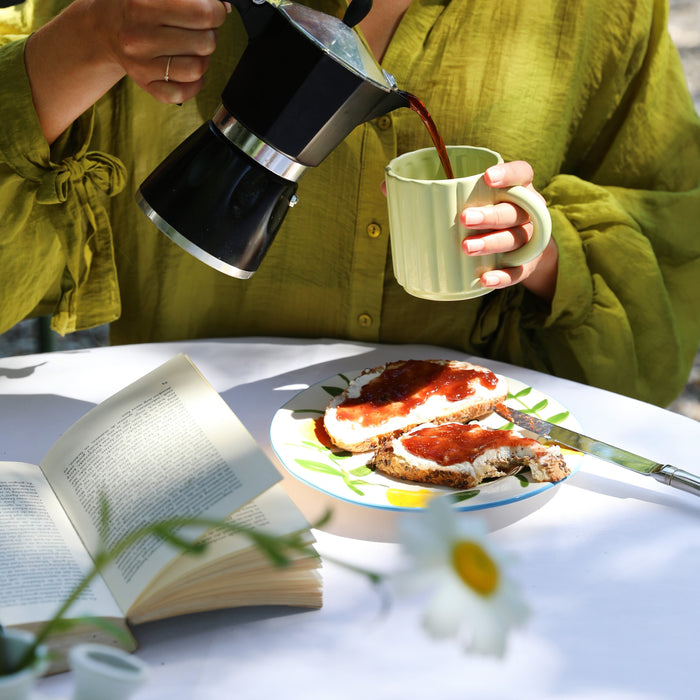 &k amsterdam Lemon Twig Bord Ø 22 cm - Set van 4