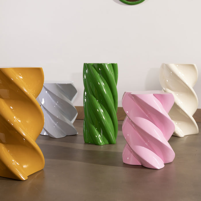 &k amsterdam Pillar Marshmallow Bijzettafel H 40 cm - Candy Pink