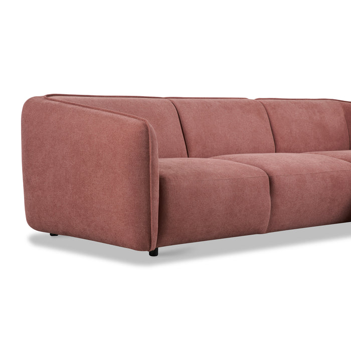 by fonQ Soft Hoekbank met Chaise Longue Rechts - Micro Chenille - Oud Roze