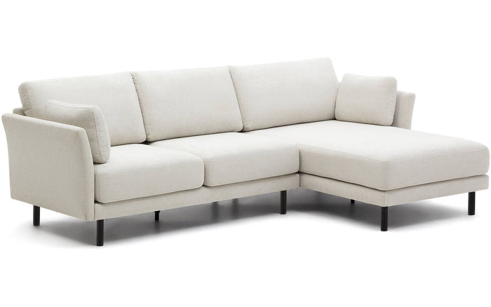 Kave Home - Gilma parel 3-zitsbank chenille met links|rechts chaise