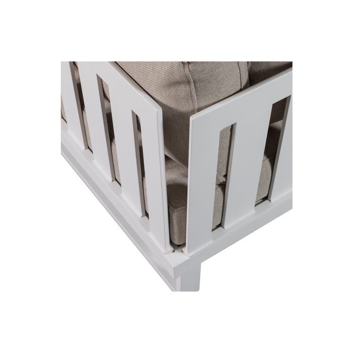 WOOOD Flint Tuinhoekbank - Aluminium - All Wheather - Wit|Naturel