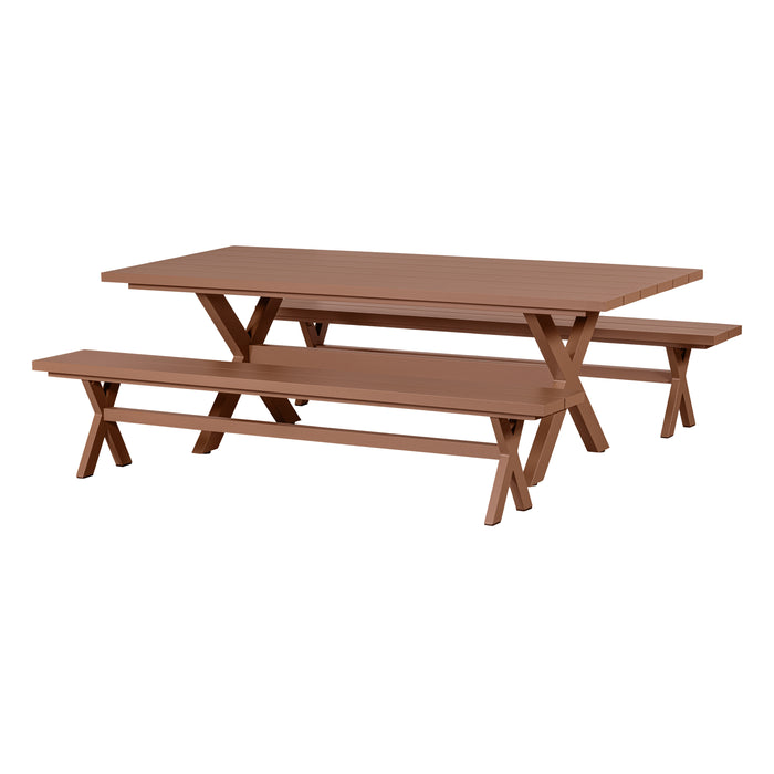 Woood Delta Picknicktafel - Aluminium - Terra