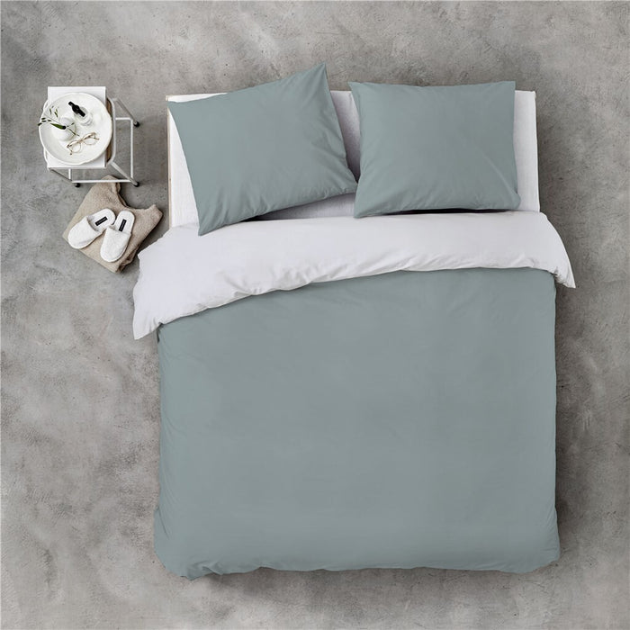 Byrklund - Dekbedovertrek Side Way - 200x220 - Jade | Wit