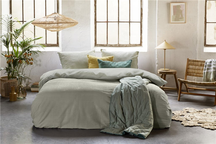 Walra - Dekbedovertrek Basic & Tough - 200x220 - Theegroen