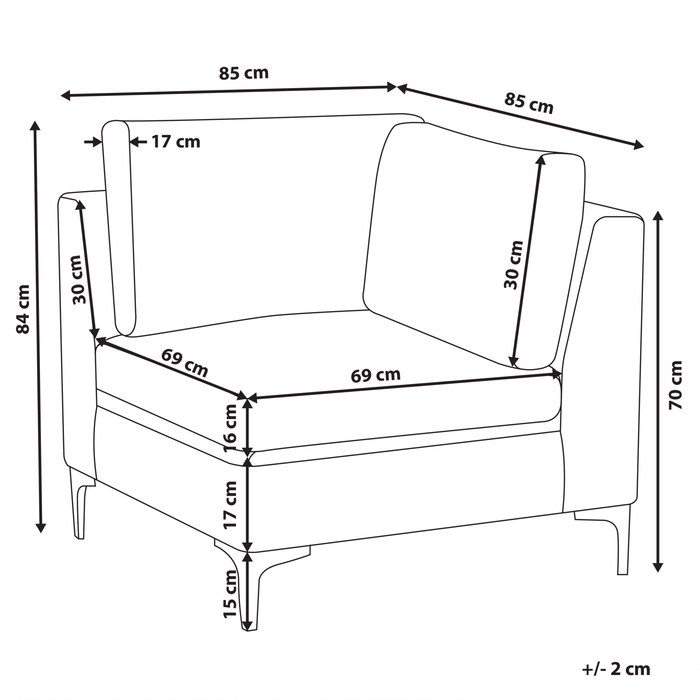 Beliani - EVJA - Hoekstuk - Roze - Fluweel