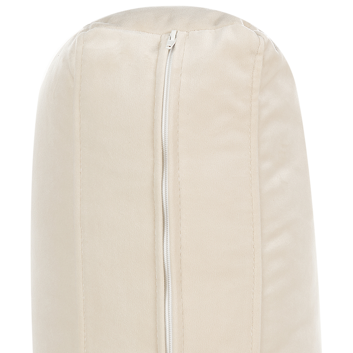 Beliani - VINTERBRO - Driezitsbank - Lichtbeige - Fluweel