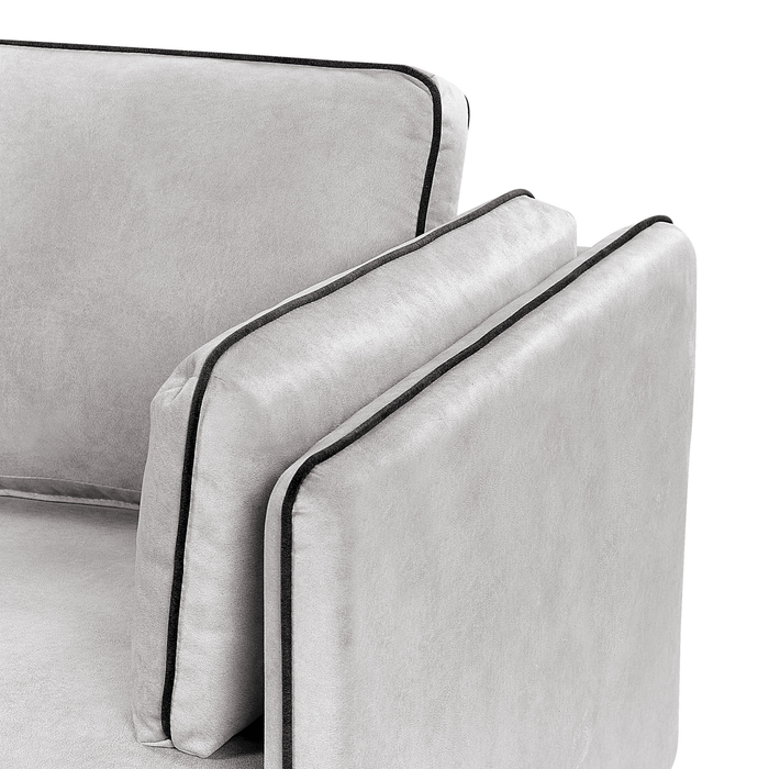 Beliani - ALTAN - Hoekbank - Lichtgrijs - Rechtszijdig - Fluweel