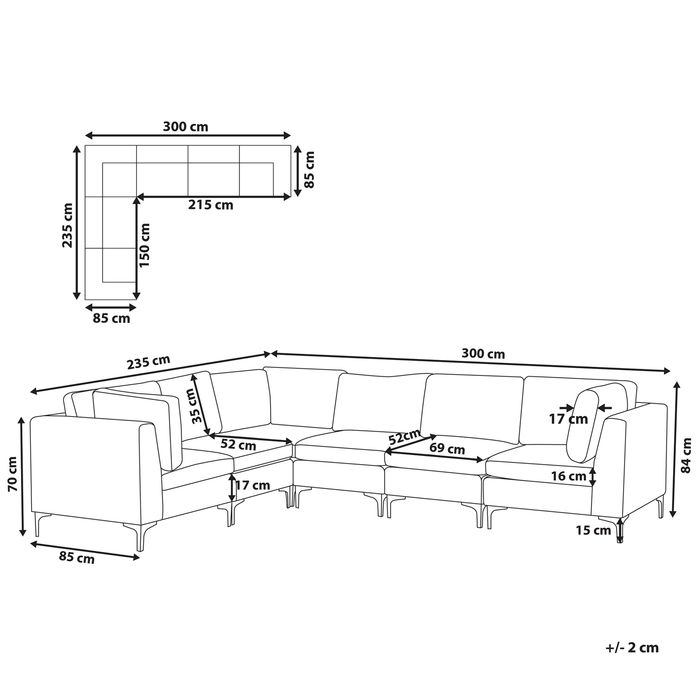 Beliani - EVJA - Hoekbank - Roze - Rechterzijde - Fluweel
