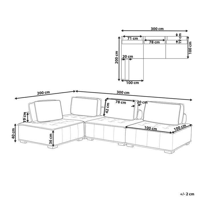 Beliani - TIBRO - Hoekbank - Grijs - Universeel - Polyester
