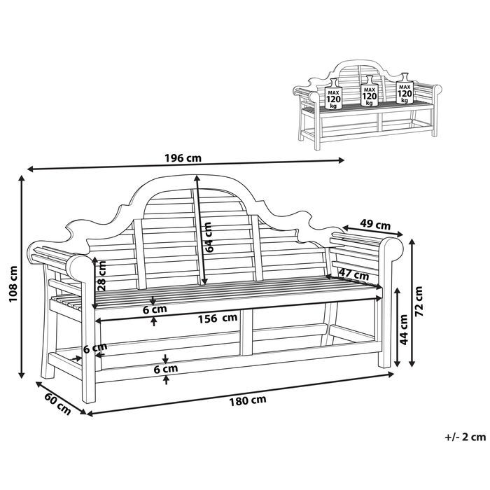 Beliani - MARLBORO - Tuinbank - Lichthout - Acaciahout