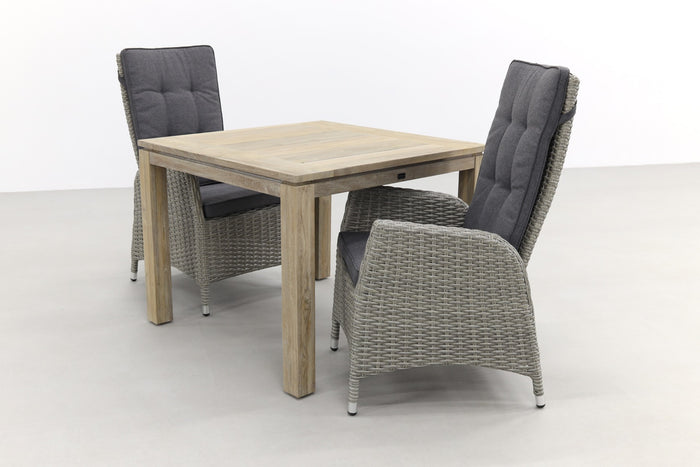 VDG Manhattan|Rome grey 100 cm. - tuinset 3-delig - verstelbaar