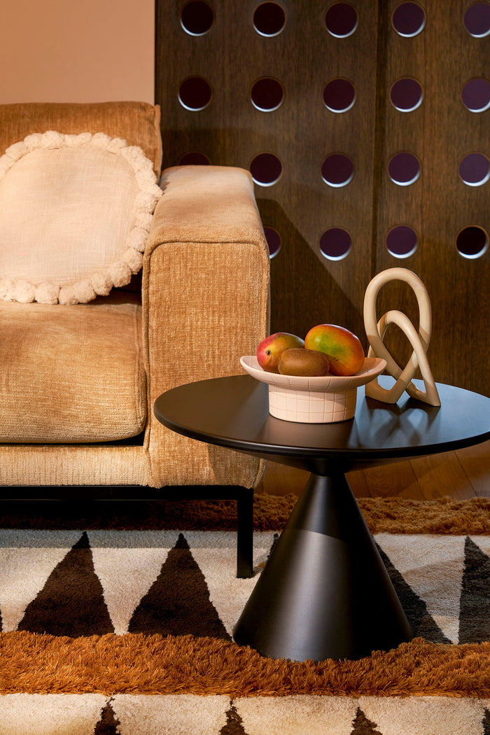 Mica Decorations Wolga Schaal op Voet - Keramiek - Beige