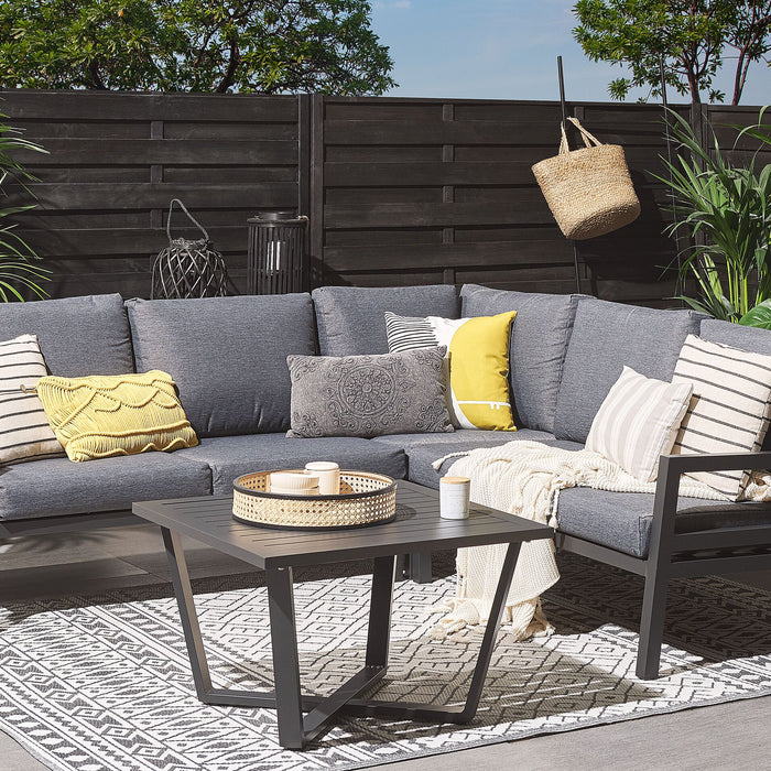 Beliani - VIZZINI - Loungeset voor 5 - Grijs - Aluminium