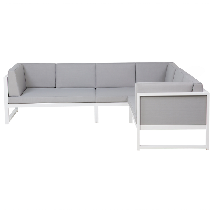 Beliani - CASTELLA - Loungeset voor 6 - Grijs - Aluminium