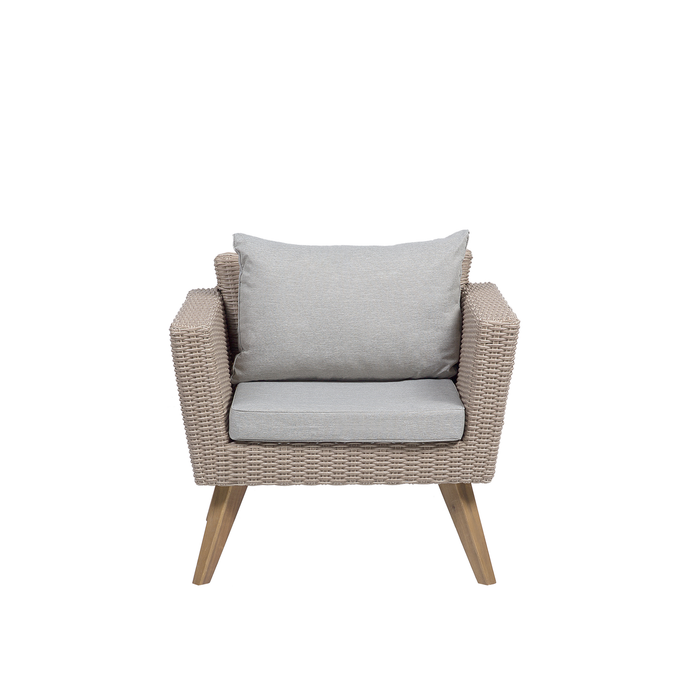 Beliani - VITTORIA - Loungeset voor 4 - Natuurlijk - PE rotan