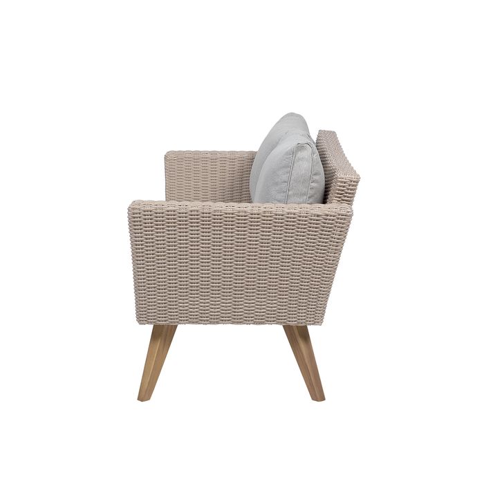 Beliani - VITTORIA - Loungeset voor 4 - Natuurlijk - PE rotan