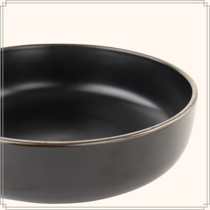 OTIX Soepborden Diepe Pasta Borden Set van 6 stuks 18cm Zwart met G...