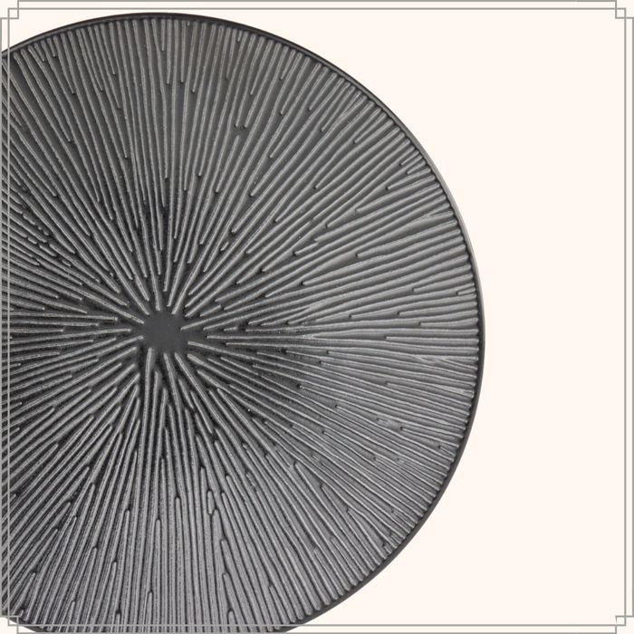 OTIX Dessert Ontbijt Bordenset 6 Persoons Zwart 21cm Keramiek POPPY