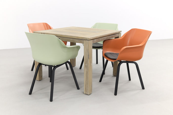 Hartman Sophie tuinstoel terra & french|Rome grey 100 cm. - 5-delig