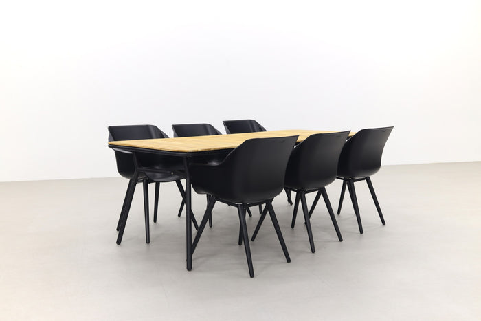 Hartman Sophie Studio Black|Bella 220x95 cm. - 7-delige tuinset