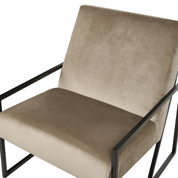 Beliani - DELARY - Fauteuil - Taupe - Fluweel