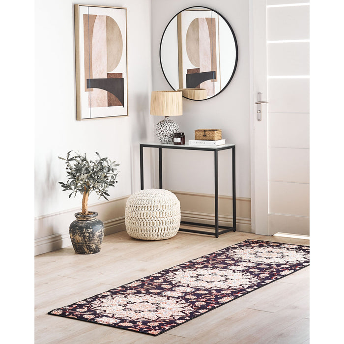 Beliani-ARITAS-Loper tapijt-Zwart|Beige-80 x 240 cm-Polyester