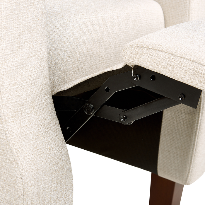 Beliani - EGERSUND - TV-fauteuil - Lichtbeige - Fluweel