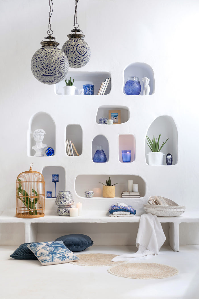 J-Line tapijt Kwastjesband - jute|katoen - beige|wit