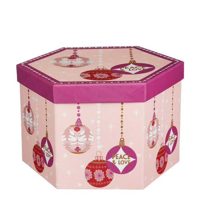House of Seasons Cadeau Set Kerstballen Peace & Love - 14 Stuks - Roze