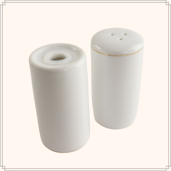 OTIX Peper en Zout stel Wit met Gouden rand Porselein CROCUS