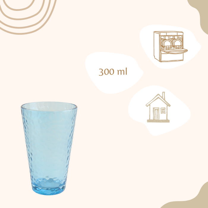 OTIX Waterglazen Longdrink Glazen Set van 6 Stapelbaar 300ml Gehame...