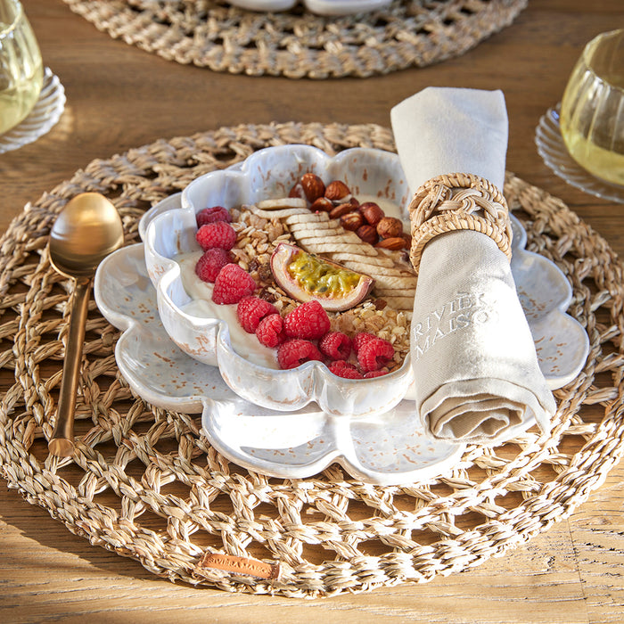 Riviera Maison Diepe ronde schaal Beige - Blossom - Aardewerk