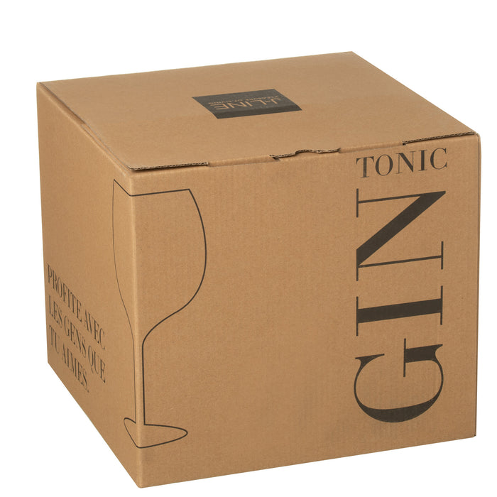 J-Line Kaarshouder - glas - transparant - 21 cm