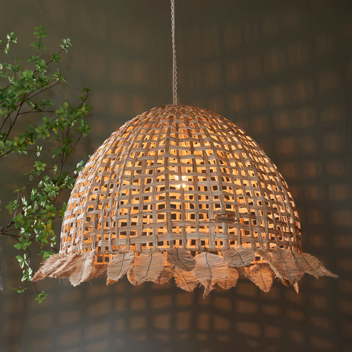 Riviera Maison Hanglamp Naturel - Marisol - Bananenblad (ØxH) 80x52