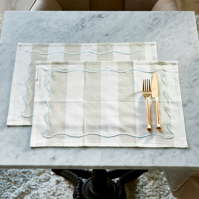 Riviera Maison Textielen Placemats Beige - Capri - Katoen (LxB) 45x35