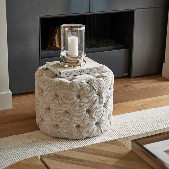 Riviera Maison Windlicht groot Zilver - Vallea - Aluminium, Glas, Hout