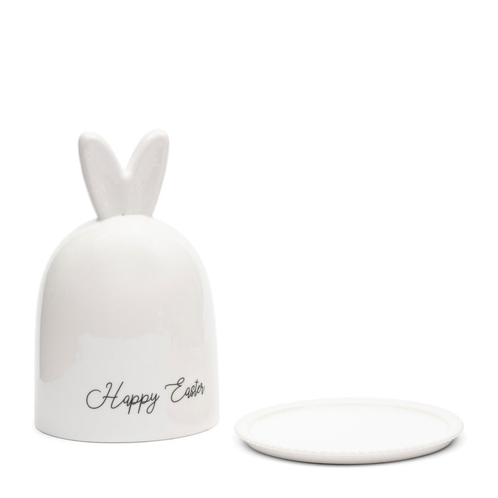 Riviera Maison Botervloot met deksel Wit - Happy Easter - Porselein
