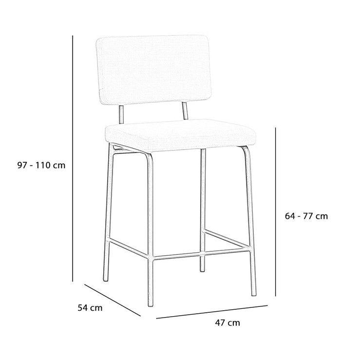 Bronx71 Velvet barkruk Espen zwart 64-77 cm