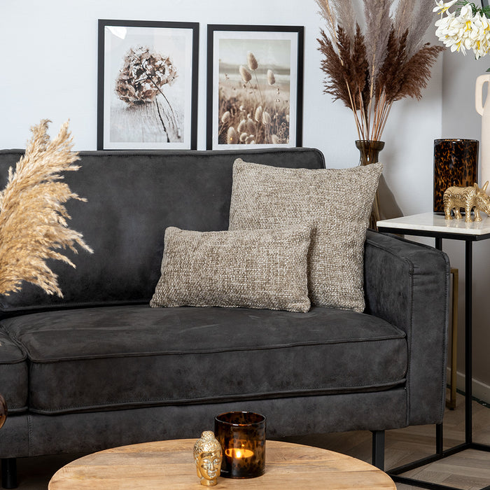 Bronx71 Sierkussen Feline chenille stof taupe 45 x 45 cm