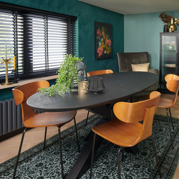 Jaloezie Hout Zwart - Hout - 60x180x5cm (BxHxD)