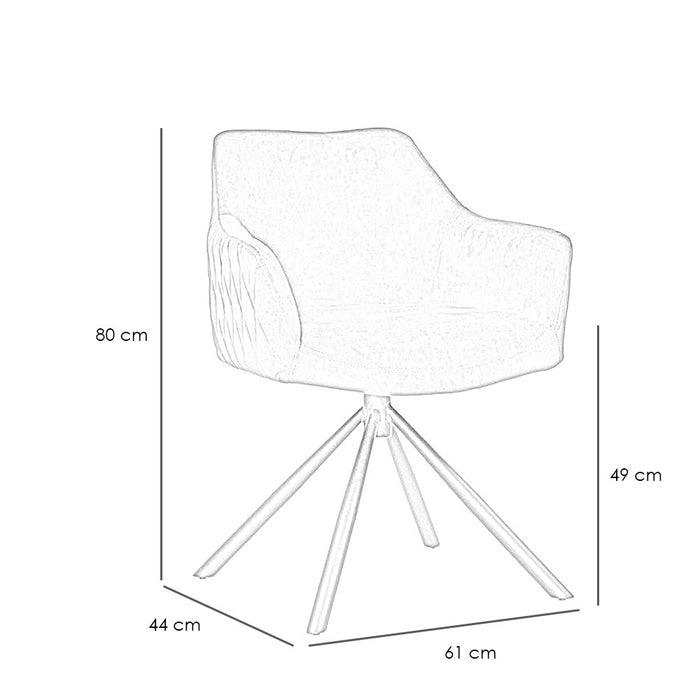 Bronx71 Velvet eetkamerstoel Furtado draaibaar groen - Eetkamerstoelen