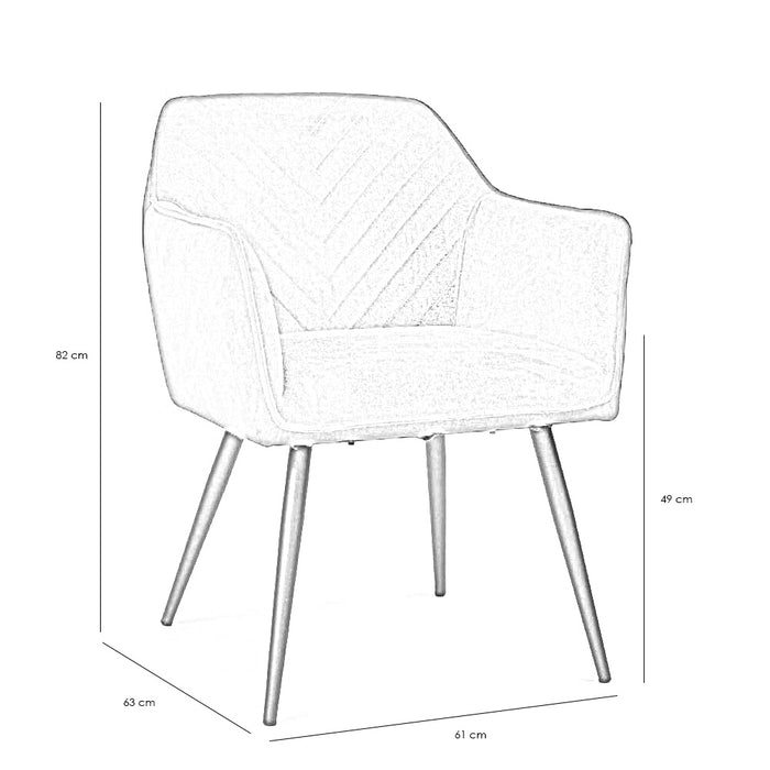 Bronx71 Velvet eetkamerstoel Fiona antraciet - Eetkamerstoelen set van