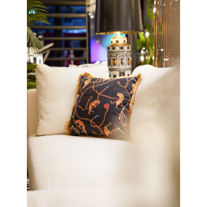 Kare Kussen Tiger Chain Zwart 45x45cm