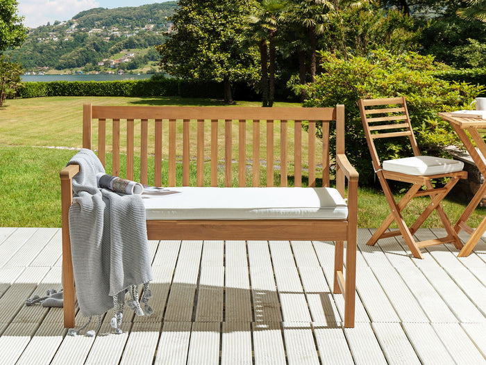 Beliani-VIVARA -Tuinkussen-Gebroken wit-112 x 54 cm-Polyester