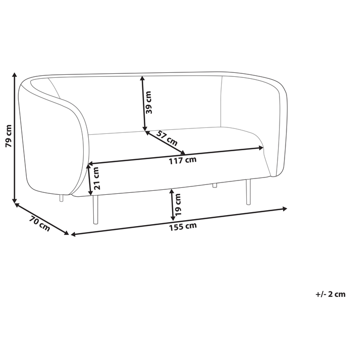Beliani - LOEN - Tweezitsbank - Beige|Zwart - Polyester